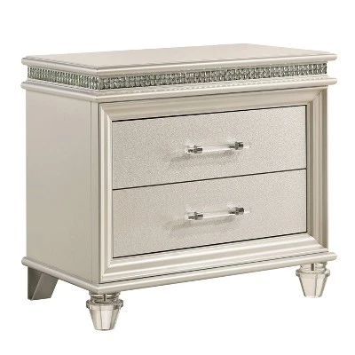 2pc Granite Nightstand And Dresser Set Pearl White - HOMES: Inside + Out 3 2pc Granite Nightstand And Dresser Set Pearl White - HOMES: Inside + Out