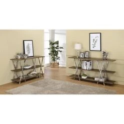 47" Seto 3 Shelf Console Table Dark Oak - HOMES: Inside + Out -HOMES: Inside + Out GUEST 7510e7ff 934b 4c45 a2db 5ae38f82eafd