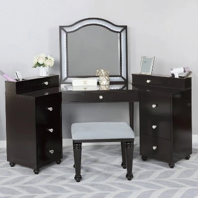 Urman Storage Drawers Vanity Set - HOMES: Inside + Out 3 Urman Storage Drawers Vanity Set - HOMES: Inside + Out