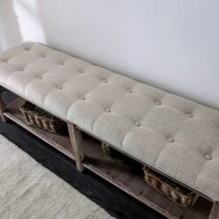 Wixam Tufted Bench Beige/Brown - HOMES: Inside + Out -HOMES: Inside + Out GUEST 769c7baa 1998 4e77 af82 aef4175a6463