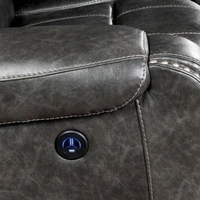 Symons Upholstered Recliner Sofa Gray - HOMES: Inside + Out 5 Symons Upholstered Recliner Sofa Gray - HOMES: Inside + Out - Image 3