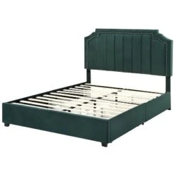 Hanger Glam Upholstered Bed With 4 Side Drawers - HOMES: Inside + Out -HOMES: Inside + Out GUEST 795f9390 e8bc 4f7a 938e 1524e202c331