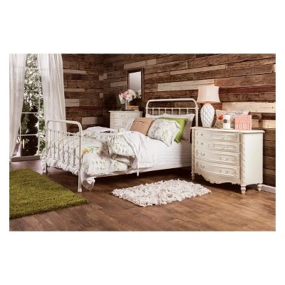 Effy Metal California King Bed Vintage White - HOMES: Inside + Out 4 Effy Metal California King Bed Vintage White - HOMES: Inside + Out - Image 2
