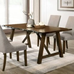 Lyoth Live Edge Top Trestle Base Dining Table Walnut - HOMES: Inside + Out