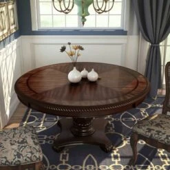 Gibeon Elegant Carved Pedestal Round Dining Table Brown - HOMES: Inside + Out 8 Gibeon Elegant Carved Pedestal Round Dining Table Brown - HOMES: Inside + Out -HOMES: Inside + Out GUEST 7d09568e f443 4903 9ac1 954d682818d1