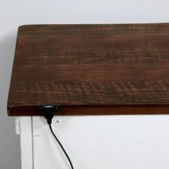 Willow Rustic 3 Drawer Nightstand With USB Plug Distressed White/Walnut - HOMES: Inside + Out -HOMES: Inside + Out GUEST 7f8917c0 bb91 474c b023 3405107d02a0