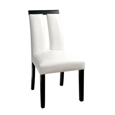 Set Of 2 Stevenson White Leatherette Padded Open Slit Back Chair Black/White - HOMES: Inside + Out 4 Set Of 2 Stevenson White Leatherette Padded Open Slit Back Chair Black/White - HOMES: Inside + Out - Image 2