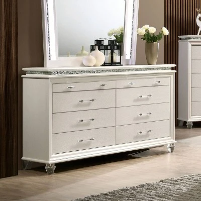 2pc Granite Nightstand And Dresser Set Pearl White - HOMES: Inside + Out 6 2pc Granite Nightstand And Dresser Set Pearl White - HOMES: Inside + Out - Image 4