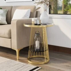 Tinful Modern Round Side Table - HOMES: Inside + Out -HOMES: Inside + Out GUEST 8277603a 0fff 460f a3e7 5b7175531176
