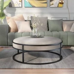 39.5" Greenbank Round Cushioned Ottoman - HOMES: Inside + Out 11 39.5" Greenbank Round Cushioned Ottoman - HOMES: Inside + Out -HOMES: Inside + Out GUEST 83b494a5 3568 4a60 9d94 b8f651e527b6