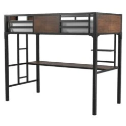 Twin Navii Industrial Loft Bed Black - HOMES: Inside + Out -HOMES: Inside + Out GUEST 850101ab ec3e 466d ac17 a2e5070cf934