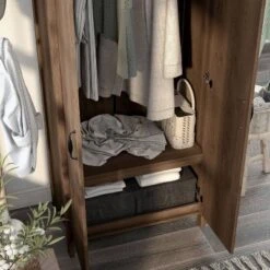 Andreasson Wardrobe Closet Distressed Walnut - HOMES: Inside + Out -HOMES: Inside + Out GUEST 85416f54 3e7c 43b4 982d cb5077a3f410