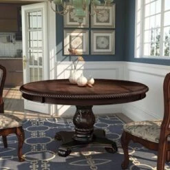 Gibeon Elegant Carved Pedestal Round Dining Table Brown - HOMES: Inside + Out 9 Gibeon Elegant Carved Pedestal Round Dining Table Brown - HOMES: Inside + Out -HOMES: Inside + Out GUEST 8555e9aa d12d 4544 8817 b5811ba562ad