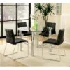 5pc Aneston Glass Top Chrome Leg Round Dining Table Set Chrome/Black - HOMES: Inside + Out -HOMES: Inside + Out GUEST 859e1c2f ad1e 4a81 8876 5a04d006297d