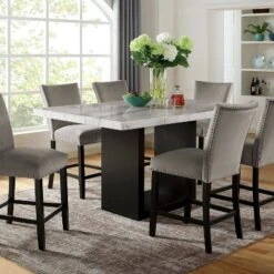 70" Southwind Rectangle Counter Height Dining Table White/Black - HOMES: Inside + Out