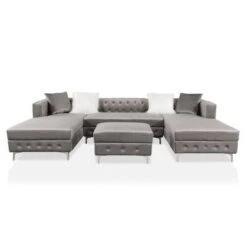 Elmhurst U Shaped Deep Button Tufted Sectional With Ottoman - HOMES: Inside + Out -HOMES: Inside + Out GUEST 86908b47 dcb2 41a3 9029 256cb81ef98a