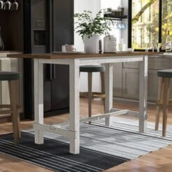 71" Shipway Counter Height Table With Drop Leaf Antique Light Oak/Antique White - HOMES: Inside + Out