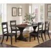 5pc Strasbourg Rustic Dining Table Set Antique Black - HOMES: Inside + Out