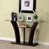 Mellie Modern Flared Glass Top Sofa Table Dark Cherry - HOMES: Inside + Out