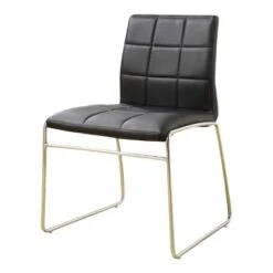 5pc Aneston Glass Top Chrome Leg Round Dining Table Set Chrome/Black - HOMES: Inside + Out -HOMES: Inside + Out GUEST 8aae9e45 02ac 44d2 86f5 01ba73825b4e