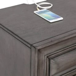 Rowland 3 Drawers Nightstand With USB Ports Gray - HOMES: Inside + Out 7 Rowland 3 Drawers Nightstand With USB Ports Gray - HOMES: Inside + Out -HOMES: Inside + Out GUEST 8d95c240 db47 416e 9074 bbc4551f32e1
