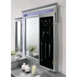 2pc Mallery Vanity Set With Stool Silver - HOMES: Inside + Out -HOMES: Inside + Out GUEST 8ec80d47 fcb8 4f5b 8428 c6776d1a52e4