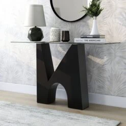 Riverpoint Modern Rectangle Console Table Clear/Black - HOMES: Inside + Out