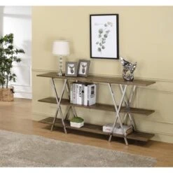47" Seto 3 Shelf Console Table Dark Oak - HOMES: Inside + Out -HOMES: Inside + Out GUEST 9884a852 4c77 4cb8 bf0d e317021097d4