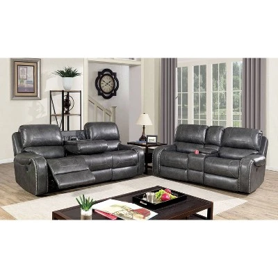 Symons Upholstered Recliner Sofa Gray - HOMES: Inside + Out 4 Symons Upholstered Recliner Sofa Gray - HOMES: Inside + Out - Image 2