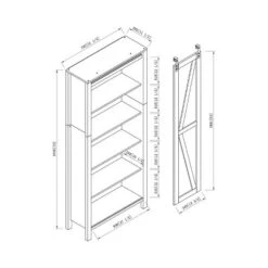72" Arbolada Sliding Door Bookcase - HOMES: Inside + Out -HOMES: Inside + Out GUEST 9edc2a12 fd4f 47ce 969c 3bb87adc3582