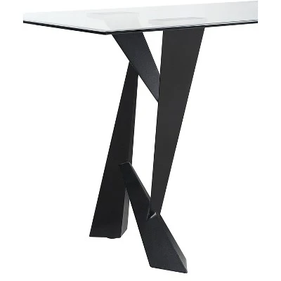 58" Darrah Modern Rectangle Glass Top Dining Table Black/Clear - HOMES: Inside + Out 9 58" Darrah Modern Rectangle Glass Top Dining Table Black/Clear - HOMES: Inside + Out - Image 7