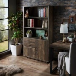 69.8" Tappan Bookcase With Cabinet Reclaimed Oak - HOMES: Inside + Out -HOMES: Inside + Out GUEST a205fbc2 478d 47b0 b41d 5c0654f6afd6