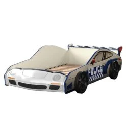 Twin Quessa Police Car Bed With Led Headlight Chair Black/White - HOMES: Inside + Out -HOMES: Inside + Out GUEST a2da96a4 0c4f 40d8 97f1 e14b1f3e9ac2