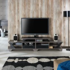 Harla Contemporary TV Stand For TVs Up To 80" Distressed Gray/Black - HOMES: Inside + Out 7 Harla Contemporary TV Stand For TVs Up To 80" Distressed Gray/Black - HOMES: Inside + Out -HOMES: Inside + Out GUEST a30413e1 5682 401b a986 6ac47ffc00ee