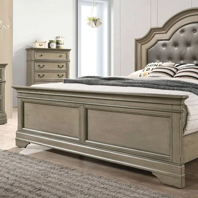 3pc Kritan Bed With 2 Nightstands Antique Warm Gray - HOMES: Inside + Out 5 3pc Kritan Bed With 2 Nightstands Antique Warm Gray - HOMES: Inside + Out - Image 3
