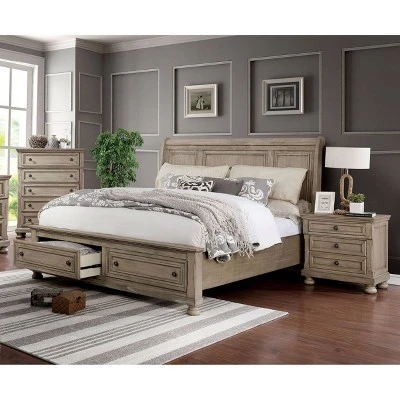 2pc Queen Earl Bedroom Set With Nightstand Gray - HOMES: Inside + Out 3 2pc Queen Earl Bedroom Set With Nightstand Gray - HOMES: Inside + Out