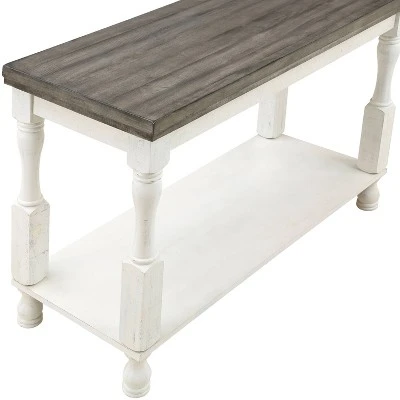 Philoree Farmhouse Console Table Antique White - HOMES: Inside + Out 8 Philoree Farmhouse Console Table Antique White - HOMES: Inside + Out - Image 6