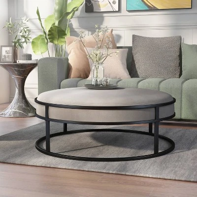 39.5" Greenbank Round Cushioned Ottoman - HOMES: Inside + Out 3 39.5" Greenbank Round Cushioned Ottoman - HOMES: Inside + Out