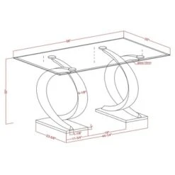 58" Gleneagles Modern Rectangle Glass Top Dining Table Gray/Champagne/Black - HOMES: Inside + Out -HOMES: Inside + Out GUEST b0142c90 a544 4494 9bb2 d4350886bd3e