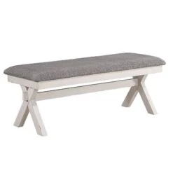 6pc Arga Solid Wood Dining Set Gray/Antique White - HOMES: Inside + Out -HOMES: Inside + Out GUEST b2938330 85a3 4f92 996a f75cd39a6b6f