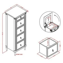 Magg 4 Drawer Jewelry Chest With Flip Up Mirror Antique White/Antique Gray Two Tone - HOMES: Inside + Out -HOMES: Inside + Out GUEST b3328e74 eed4 4bcc 9540 9d9a24a82505