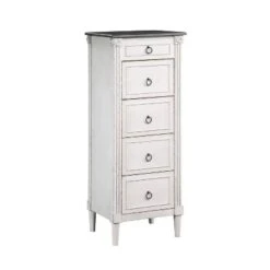 Magg 4 Drawer Jewelry Chest With Flip Up Mirror Antique White/Antique Gray Two Tone - HOMES: Inside + Out -HOMES: Inside + Out GUEST b3bc1055 d4d2 47c4 99b8 ff9585819a50