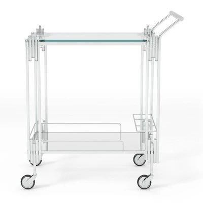 Starrett 2 Tier Metal Serving Cart Chrome - HOMES: Inside + Out 4 Starrett 2 Tier Metal Serving Cart Chrome - HOMES: Inside + Out - Image 2