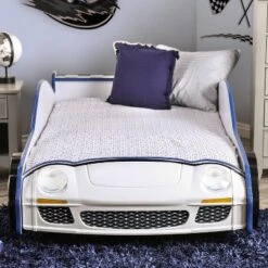 Twin Quessa Police Car Bed With Led Headlight Chair Black/White - HOMES: Inside + Out -HOMES: Inside + Out GUEST b46f2ec7 b3f6 498a 9738 db825ef09763