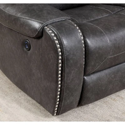 Symons Upholstered Recliner Sofa Gray - HOMES: Inside + Out 6 Symons Upholstered Recliner Sofa Gray - HOMES: Inside + Out - Image 4