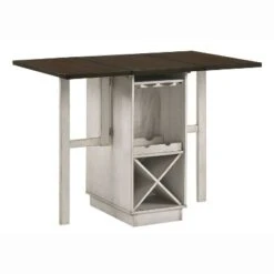 5pc Holmseth Drop Leaf Counter Height Dining Set With Wine Rack Dark Walnut/Antique White - HOMES: Inside + Out -HOMES: Inside + Out GUEST b662c856 3c95 4d95 b14d c49c3729e045