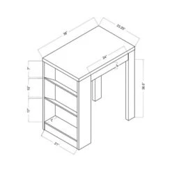Annemarie Modern Bar Table With Side Wine Storage Cappuccino - HOMES: Inside + Out -HOMES: Inside + Out GUEST b74af2ab 0e53 41ac b7cf c070e42216f1