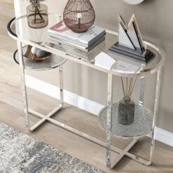 Calloun Glam 2 Shelf Sofa Table Chrome - HOMES: Inside + Out -HOMES: Inside + Out GUEST b8f2a895 f479 4f17 8fda c8378d8e7adb