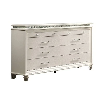 2pc Granite Nightstand And Dresser Set Pearl White - HOMES: Inside + Out 4 2pc Granite Nightstand And Dresser Set Pearl White - HOMES: Inside + Out - Image 2