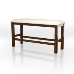 Foret Padded Counter Height Bench Rustic Oak/Beige - HOMES: Inside + Out -HOMES: Inside + Out GUEST ba4d32ba 02b6 468a bee7 9c89567e7ca8